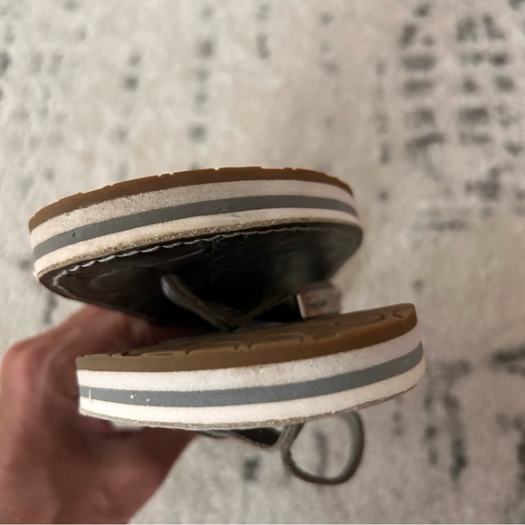 COACH POPPY silver pewter flip flops size 8 - Picture 2 of 5